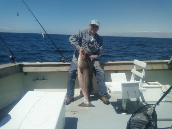 Striper fishing Rhode Island -50 pounder plus.